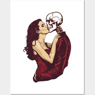 Kiss of Death Woman Skeleton Skull Vintage Posters and Art